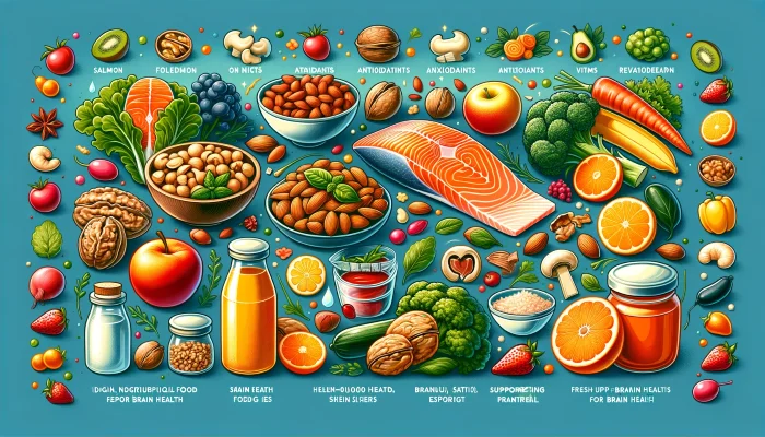  ilustrácie potravín bohatých na omega-3 mastné kyseliny, antioxidanty a vitamíny, 