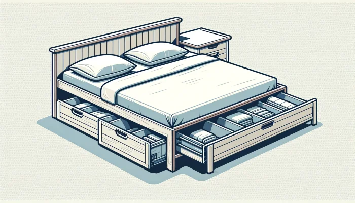 obrázok postel s úložným priestorom